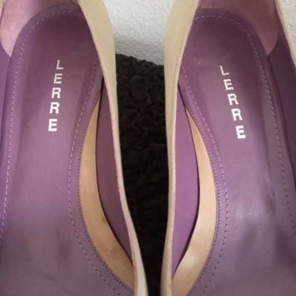 Vintage LERRE RYKIEL Pumps Swarovski SZ 39 * 8.5 Taupe Satin Heels RARE COLAB - Picture 3 of 9